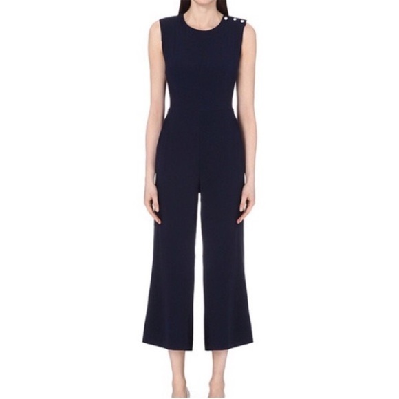 Sandro Paris Parigo Marine Stretch Crepe Jumpsuit Size 2 US M - Picture 12 of 12